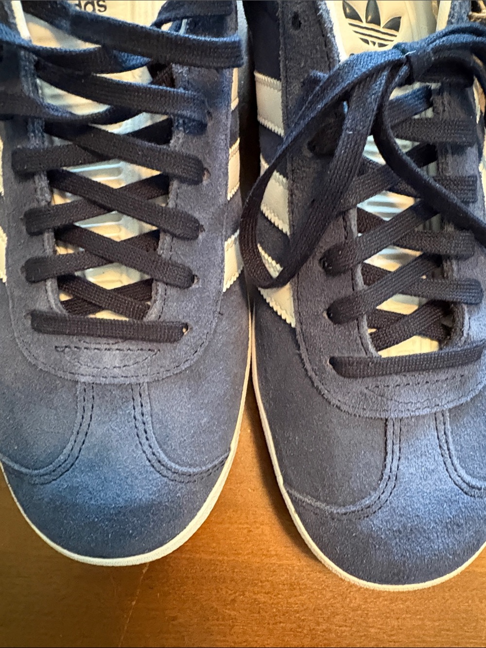 adidas Gazelle Navy and White Suede Classic Low-Top Sneakers - Picture 9 of 14